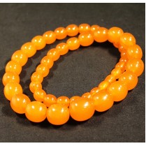 Vintage pressed amber beads necklace 74.3 gr